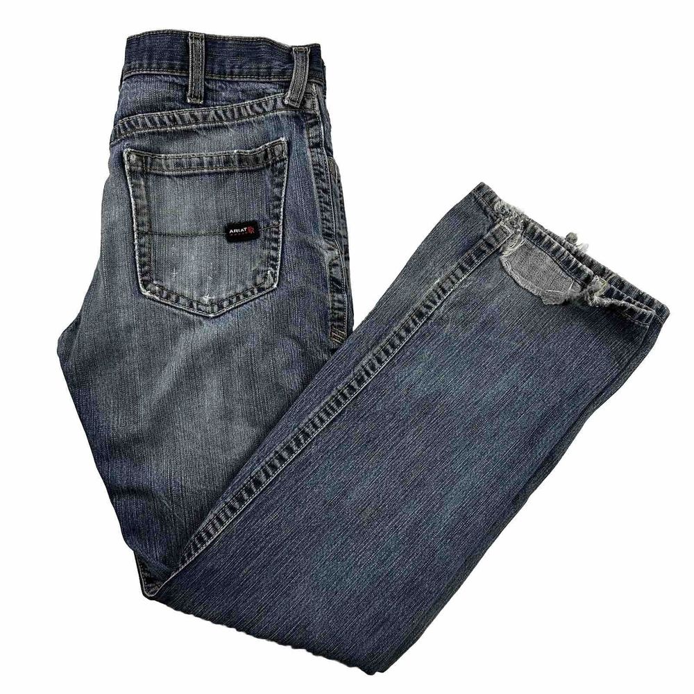 Ariat FR Low Rise M4 Boot Men Size 34x36 Flame Resistant Jeans Cat 2 Distressed